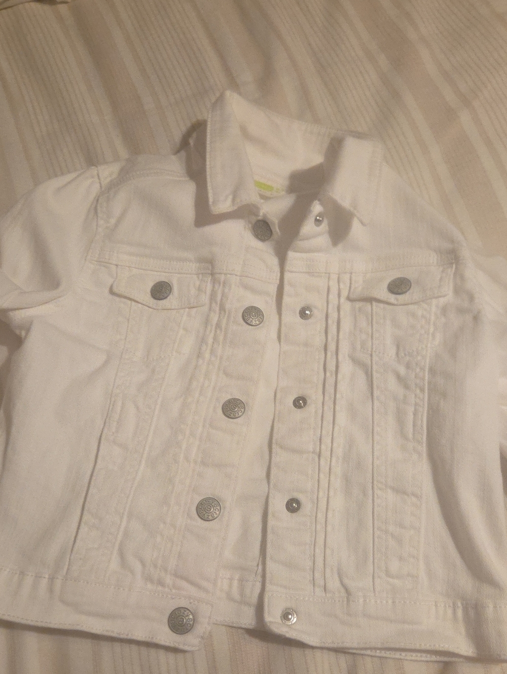 Crazy 8 White Denim Jacket with Button Front